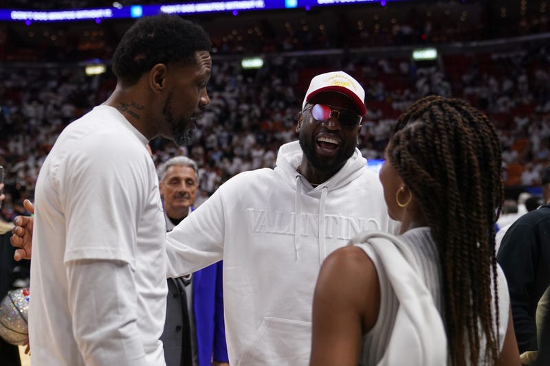 Dwyane Wade and Gabrielle Union with Udonis Haslem