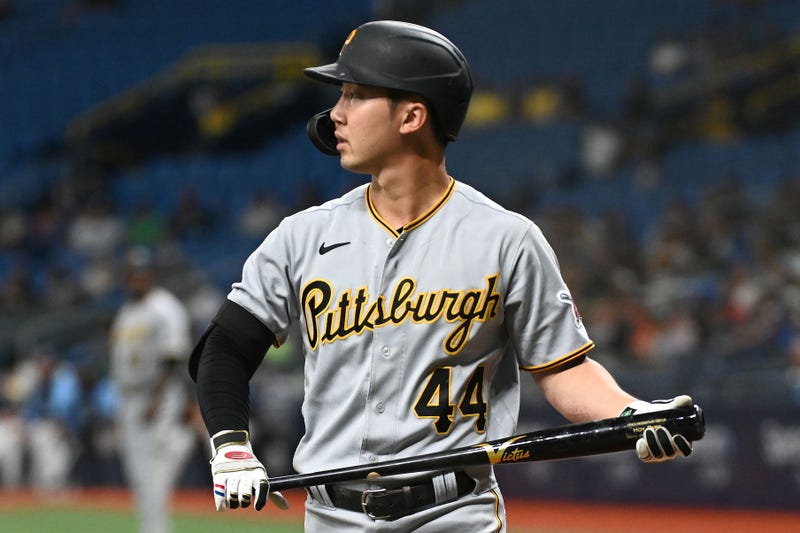 Pittsburgh Pirates third baseman Hoy Park (44) in the seventh inning against the Tampa Bay Rays