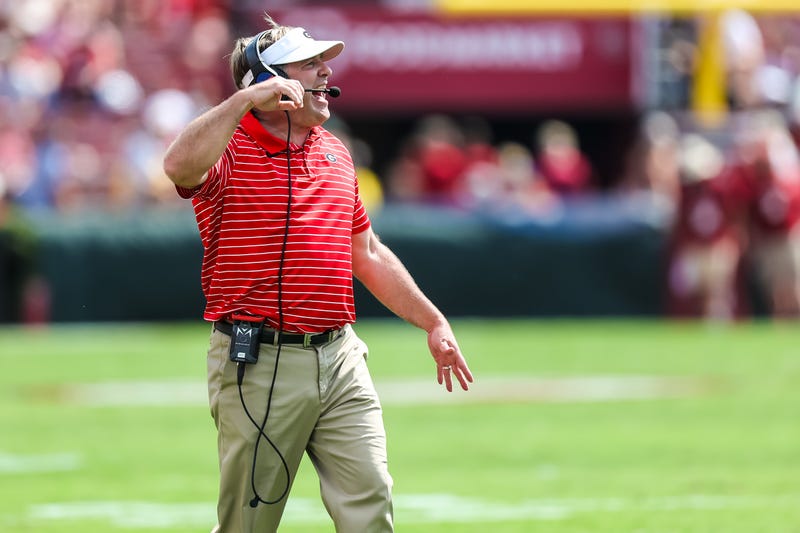 Sep 17, 2022; Columbia, South Carolina, USA; Georgia Bulldogs head coach Kirby Smart directs his team against the South Carolina Gamecocks in the second half at Williams-Brice Stadium.