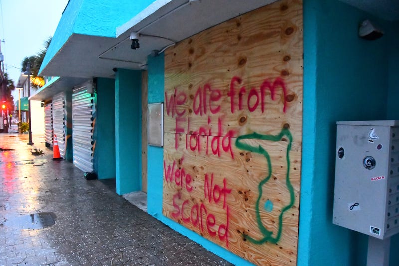 Hurricane art on plywood in Cocoa Beach. There was flooding, power outages, sewage issues and damage, but Brevard was extremely lucky compared to other counties in the path of Ian. Hurricane Ian Thursday