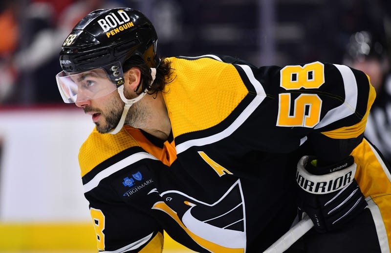 Pittsburgh Penguins defenseman Kris Letang (58) against the Philadelphia Flyers in the third period