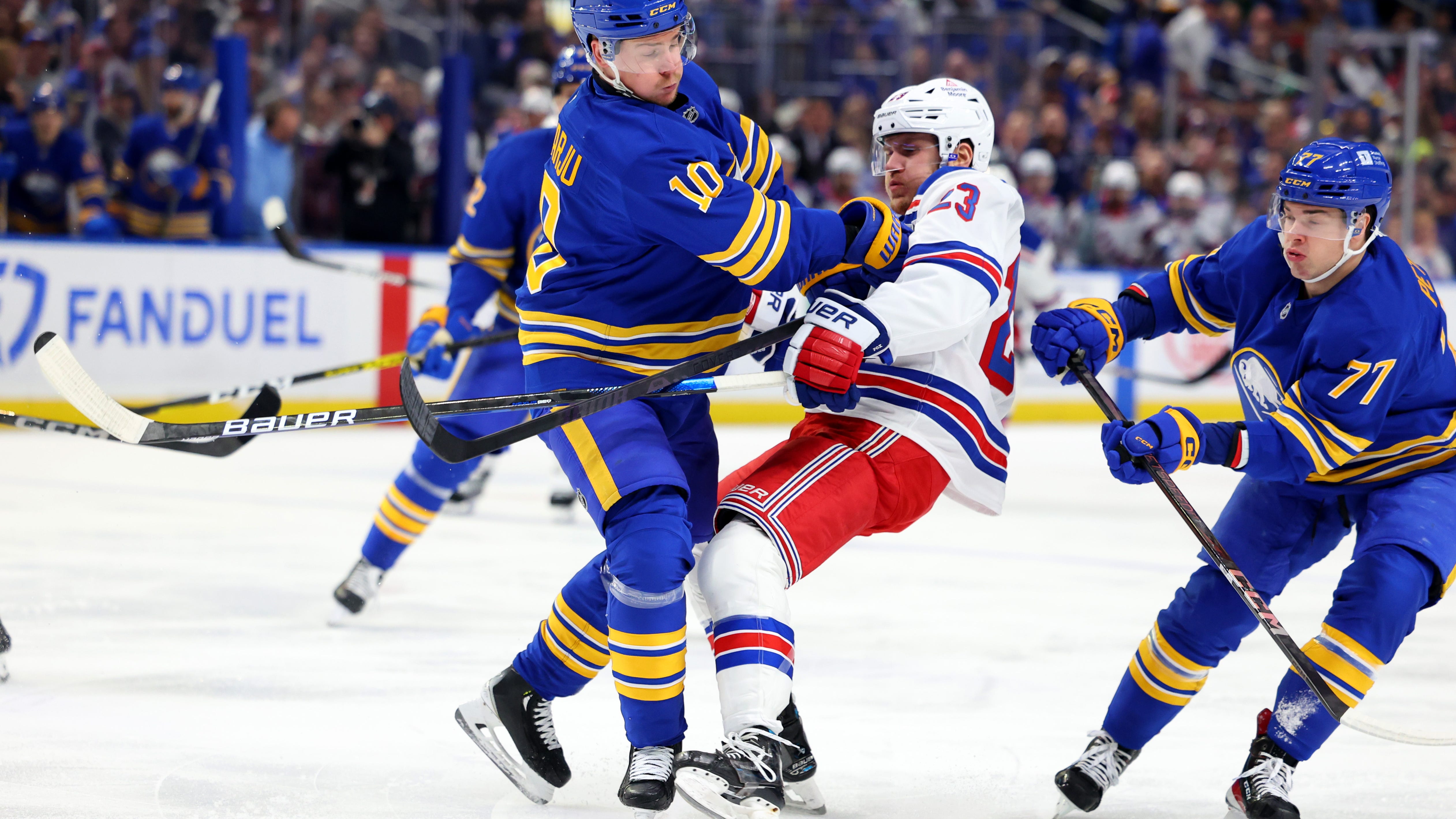 Sabres blow out Rangers in return to action