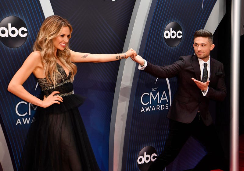 Carly Pierce and Michael Ray on the red carpet for the CMA Awards