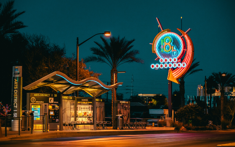 A staging area in Downtown Las Vegas for Uber drivers