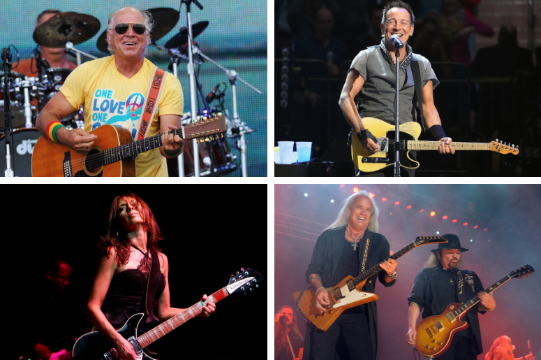 Jimmy Buffett, Bruce Springsteen, Lynyrd Skynyrd, The Bangles