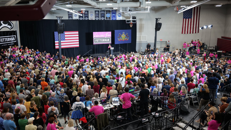 Supporters of John Fetterman at a rally