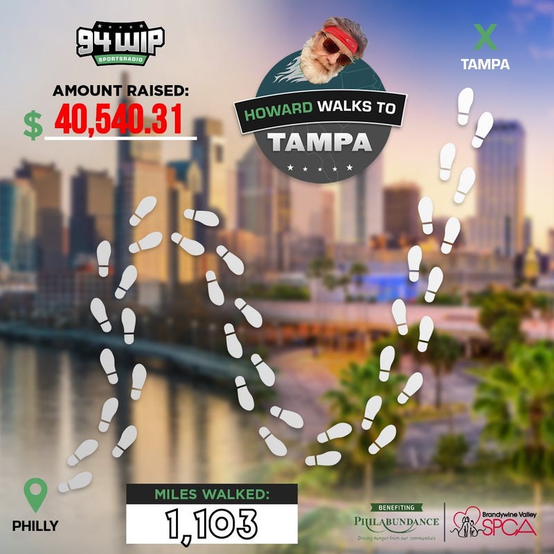 Howard Eskin walks to Tampa