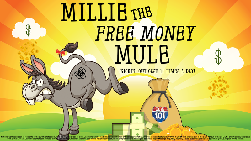 Millie the Free Money Mule on US101
