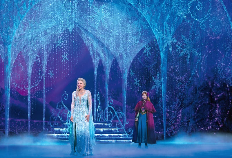 Frozen stars Caroline Bowman as “Elsa” and Caroline Innerbichler as “Anna,” the sisters at the heart of the joy-filled musical.