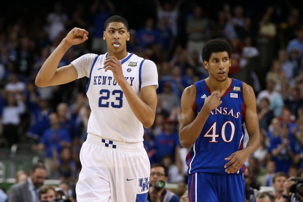 Anthony Davis celebrates in the 2012 national title game.