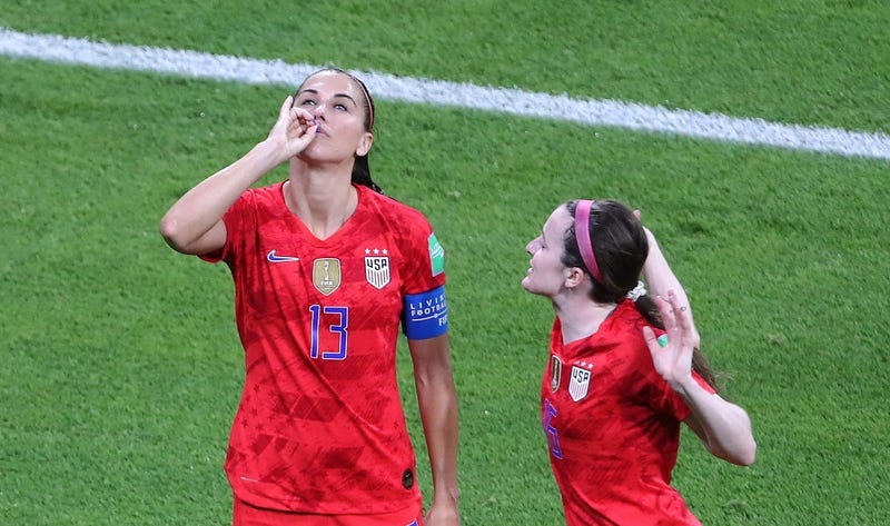 Uswnt's Alex Morgan Sipping A Cup Of Tea After Scoring Against England 