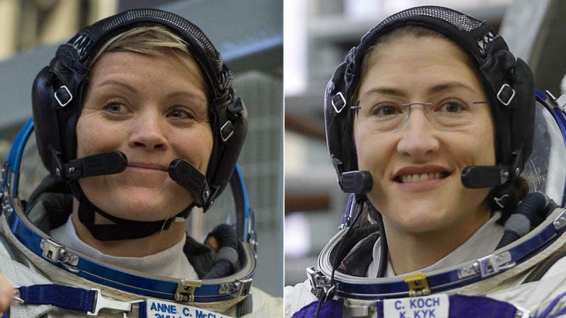 NASA astronauts Anne McClain (left) and Christina H. Koch (right)