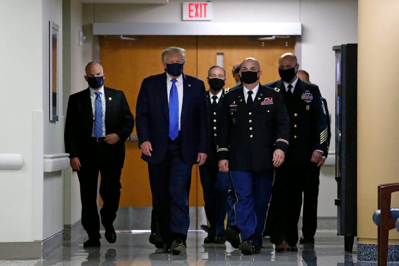 President Trump wearing a face mask