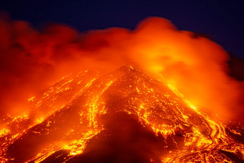 Italy Etna Volcano Explodes