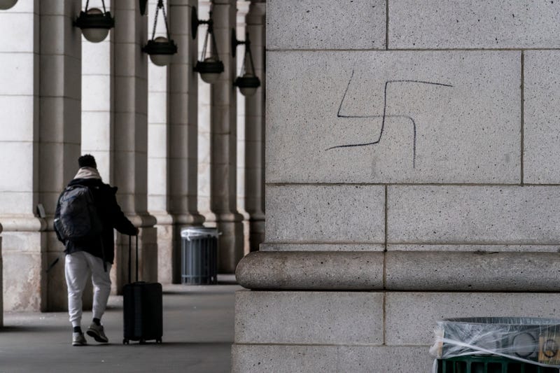 APTOPIX Union Station Swastikas