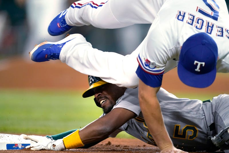 APTOPIX Athletics Rangers Baseball