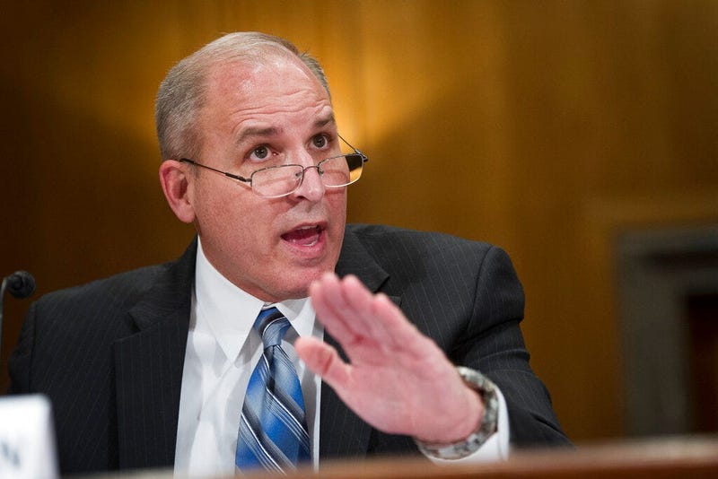 former U.S. Border Patrol Chief Mark Morgan testifies before the Senate Homeland Security and Governmental Affairs Committee on Capitol Hill in Washington. President Donald Trump is tapping former border patrol chief Morgan to lead Immigration and Customs