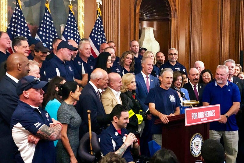 House Speaker Nancy Pelosi speaks at a news conference on behalf of 9/11 victims and families
