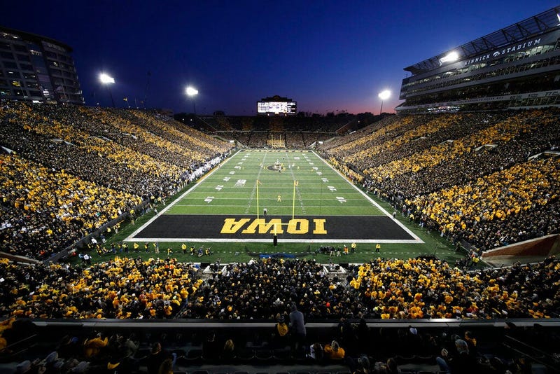 Iowa plays Penn State during the first half of an NCAA college football game at Kinnick Stadium, Saturday, Oct. 12, 2019, in Iowa City, Iowa. Penn State won 17-12.