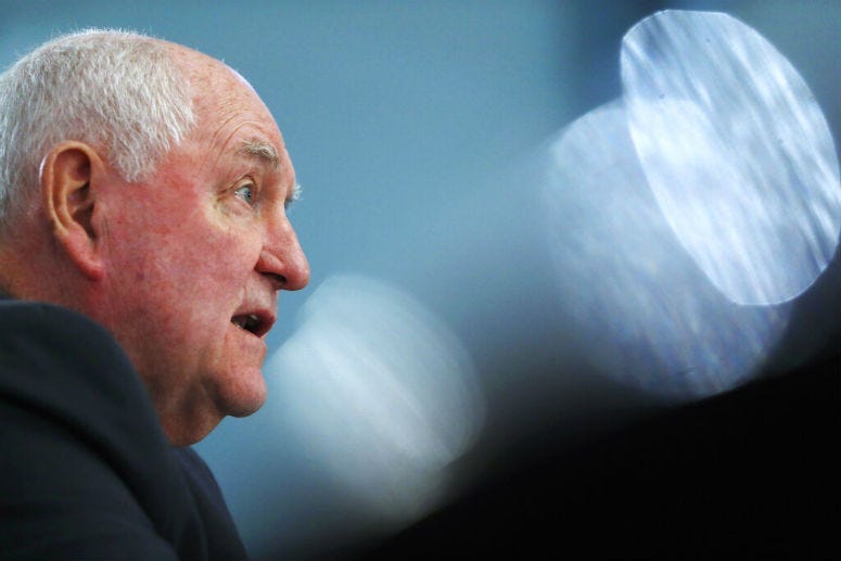 Agriculture Secretary Sonny Perdue testifies during a House Agriculture Committee hearing,
