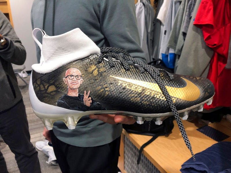 Detroit Lions quarterback David Blough's special shoes that honors Tyler Trent