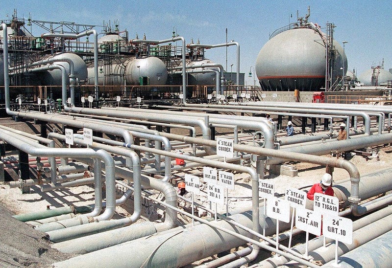 In this file photo dated 1990, Aramco refinery at Ras Tannura, Saudi Arabia. The price of oil surged Friday Jan. 3, 2020, as global investors were gripped with uncertainty over the potential repercussions and any retaliation, after the United States kille