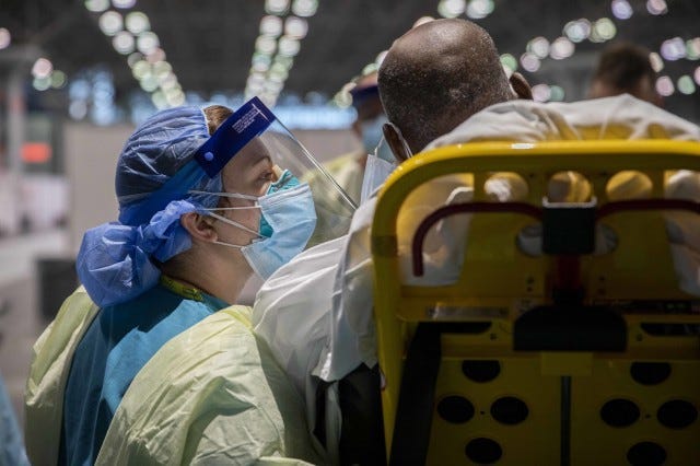 Army Sgt. Marlenny Medina, assigned to the 1st Medical Brigade deployed from Fort Hood, Texas