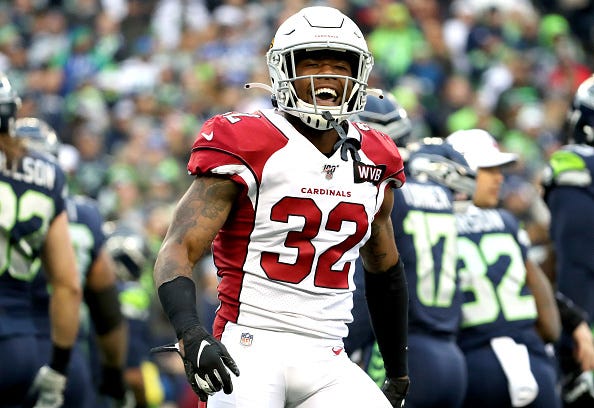 Cardinals S Budda Baker laughs it up during a game against the Seahawks.
