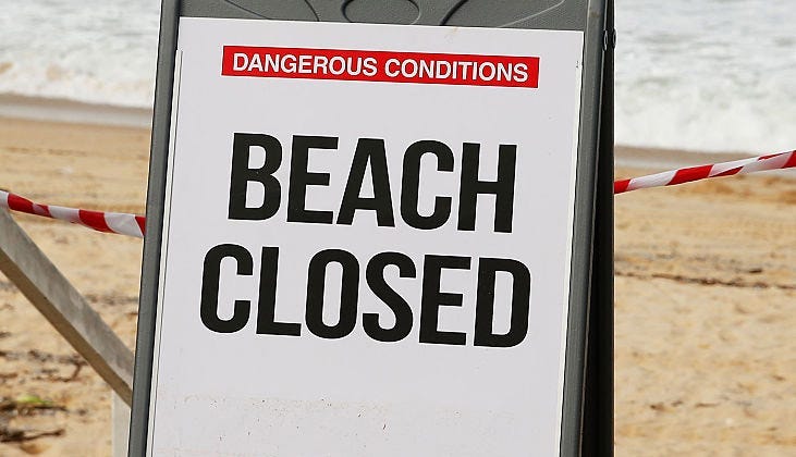 beach closed
