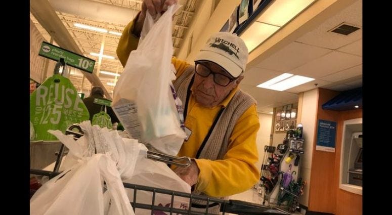 "Benny" Ficeto, aka "Benny the Bagger" is a local legend at a Stop and Shop in New Jersey