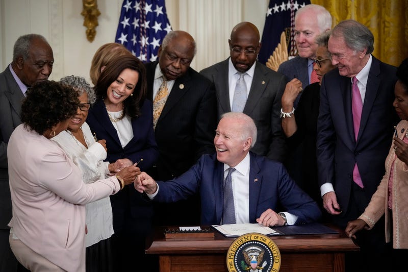 President Joe Biden signs the Juneteenth National Independence Day Act into law