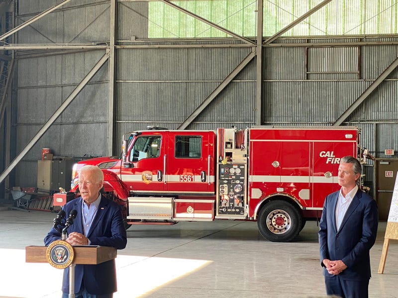 “These fires are blinking code red,” President Joe Biden addressed California wildfires in Sacramento with Gov. Gavin Newsom on Monday.