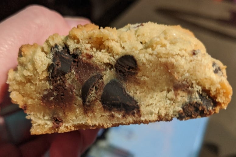 Big A Thick Chocolate Chip Cookie inside