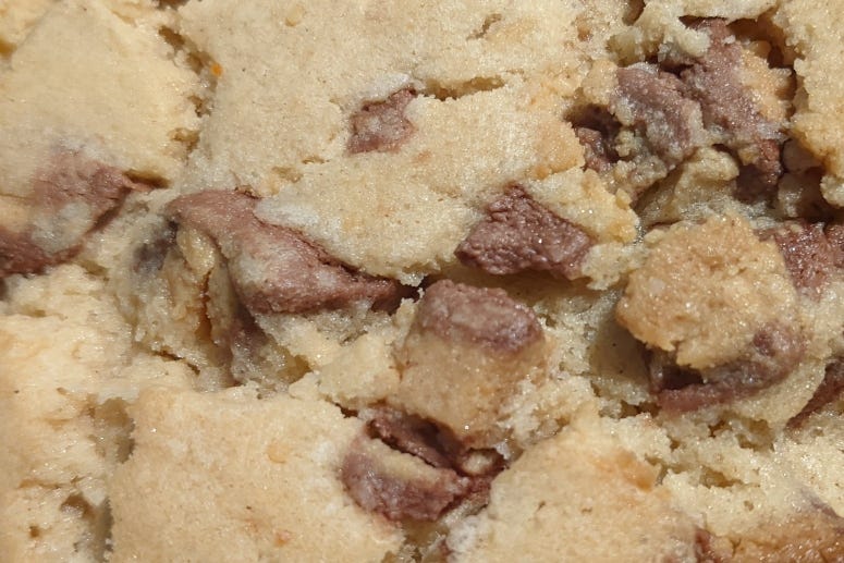 Big ole Reeses Pumpkin Cookie