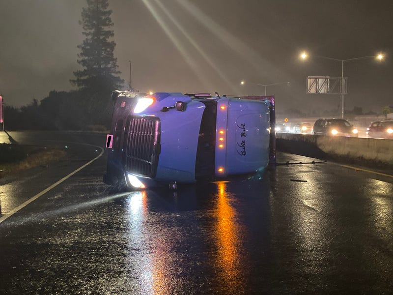 California Highway Patrol and CalTrans are working to clear a big rig on its side on I-880 Northbound Friday morning.