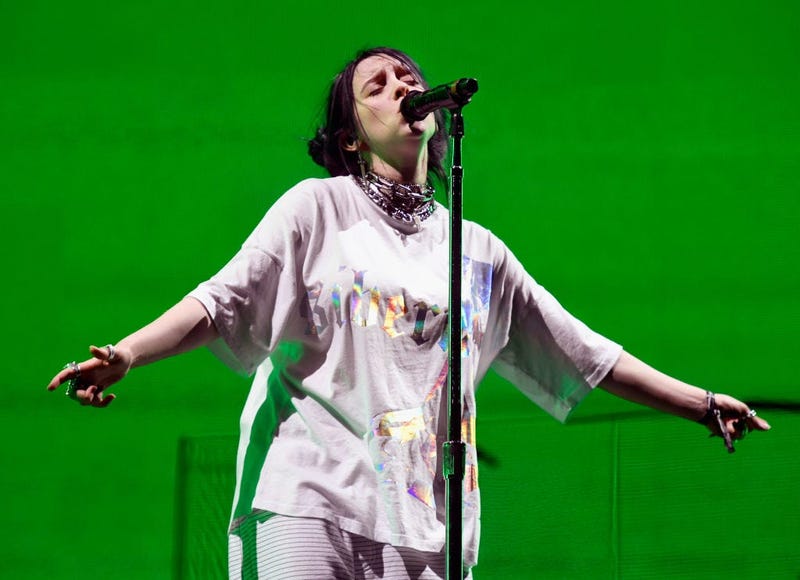 Billie Eilish sings during the 2019 Coachella Festival