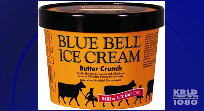 Blue Bell Butter Crunch Ice Cream Recall