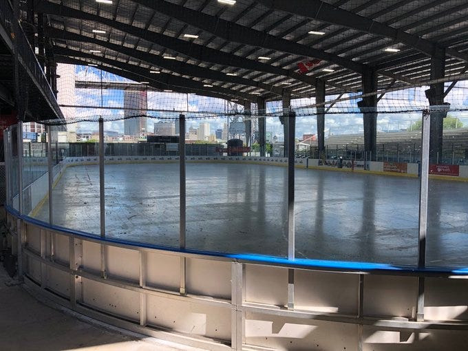 Hockey rink at Buffalo Riverworks. July 31, 2020 (WBEN Photo/Mike Baggerman)