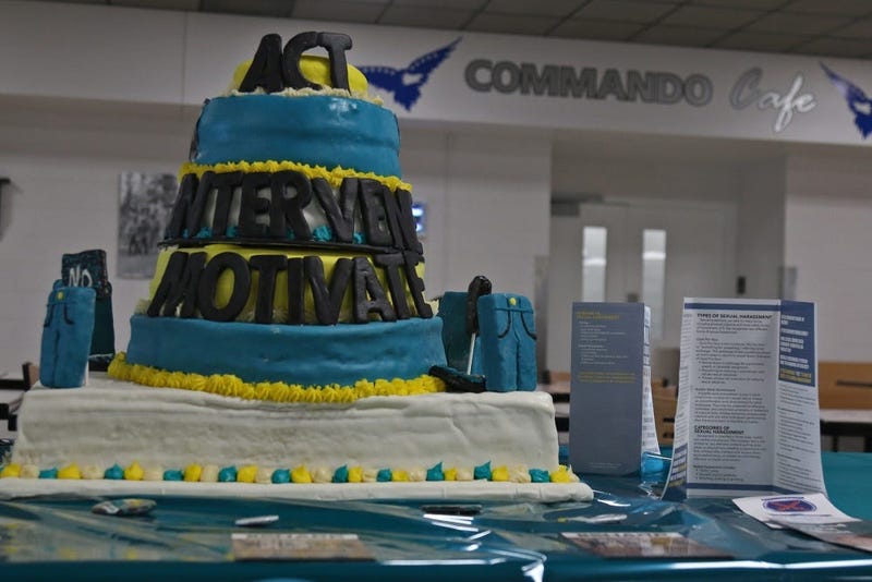 2BCT Sexual Harassment/Assault Response and Prevention team to co-host The Commanfo Cafe's Sexual Assault Awareness and Prevention Month observance meal, which featured a "cake off" competition and pledge signing,