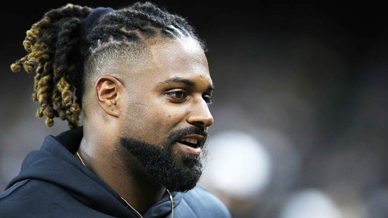 profile of Cam Jordan in hoodie