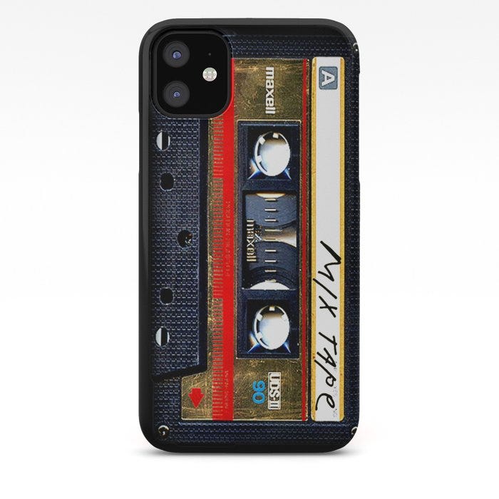 Retro cassette mix tape iPhone Case