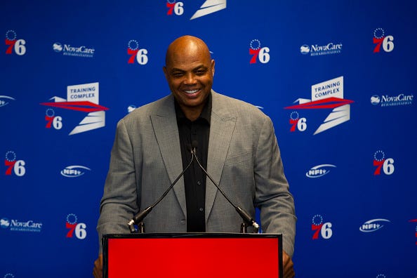 Charles Barkley is honored by the 76ers with a statue.