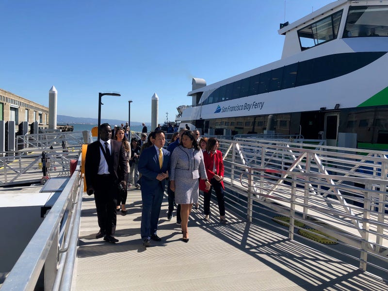 SF officials celebrate inaugural ride on Chase Center ferry
