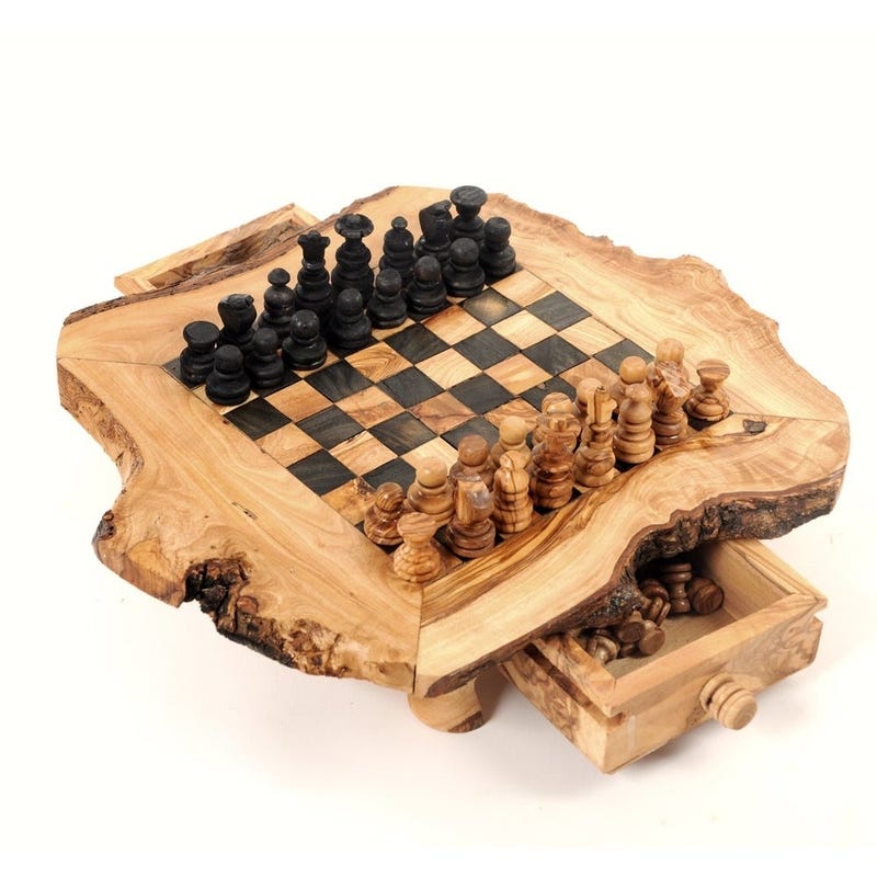 Handmade Large Olive Wood Chess Board