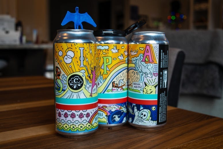 Cans of Cloudburst Brewing beers.
