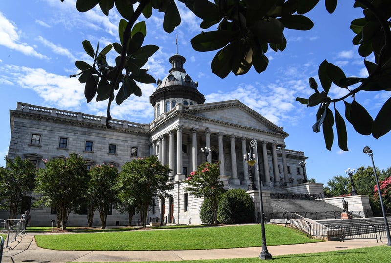 The South Carolina statehouse, where Gov Henry McMaster delivered his \"last call\" executive order speech during a COVID press conference at the State House in Columbia, S.C. Friday, July 10, 2020.