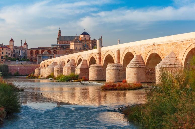 The Roman bridge in Cordoba Spain