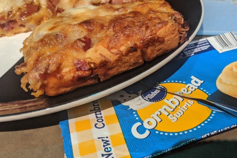 Cheesy BBQ Cornbread Pizza