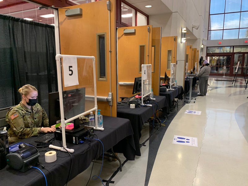 national Guard in place for coronavirus testing at UNLV's Stan Fulton Building on 11-230-20