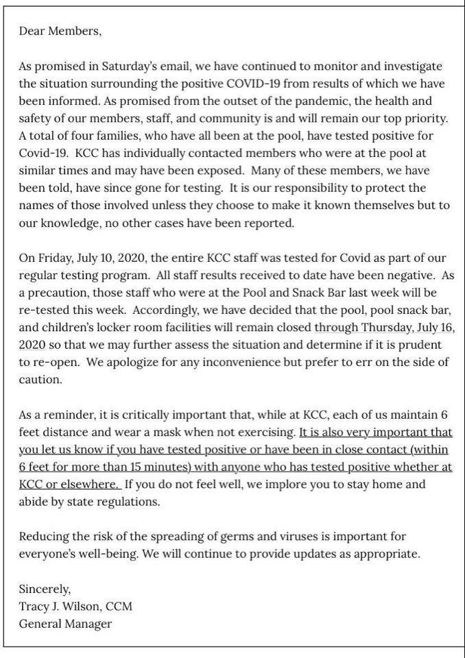 country club letter